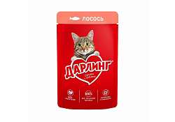 Дарлинг Влажный корм Паучи для взрослых кошек Лосось в подливе (цена за упаковку) 75г х 26шт