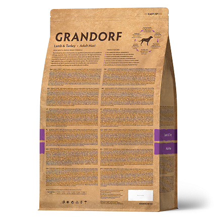 GRANDORF DOG Lamb&Turkey Maxi (ягнёнок с индейкой для собак крупных пород) 10 кг.