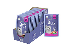 Brit Premium Sterilised Jelly Turkey & Cream-Cheese Паучи Брит Премиум для Стерилизованных кошек Индейка с Сыром в желе (цена за упаковку) 85г х 14шт