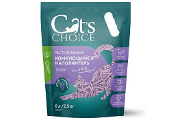 Cats Choice Растительный комкующийся наполнитель Тофу Кэт Чойс для кошачьего туалета с ароматом Лаванда 6 л (2,5 кг)