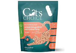 Cats Choice Растительный комкующийся наполнитель Тофу Кэт Чойс для кошачьего туалета с ароматом Персик 6 л (2,5 кг)