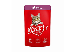 Дарлинг Влажный корм Паучи для взрослых кошек Утка в подливе (цена за упаковку) 75г х 26шт