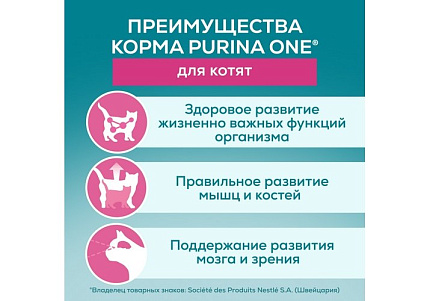 PURINA ONE KITTEN Влажный корм Паучи Пурина УАН для котят с курицей (цена за упаковку) 75г х 26шт