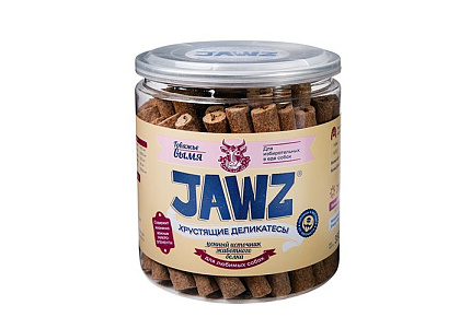 JAWZ Лакомство Джас Хрустящие деликатесы Говяжье вымя для собак 410 г