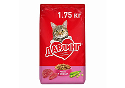 Дарлинг Сухой корм для взрослых кошек Мясо и Овощи 1,75 кг