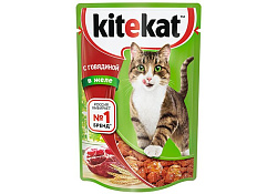 Kitekat Паучи Китикет для кошек Говядина в желе (цена за упаковку) 85г x 28шт