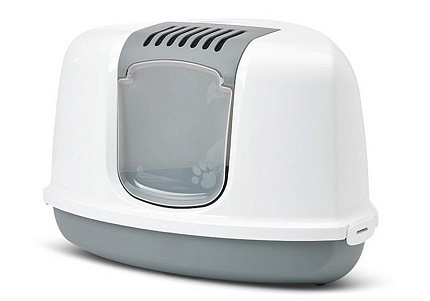 Savic Nestor Corner Туалет Савик для кошек Закрытый с Дверцей Угловой 58,5 х 45,5 х 40 см Белый/Серый