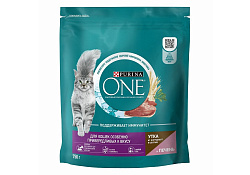 PURINA ONE Сухой корм Пурина УАН для кошек особенно привередливых к вкусу утка и печень 750 г
