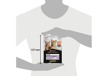 PRO PLAN HEALTHY START Влажный корм Паучи ПРО ПЛАН для котят, беременных и кормящих кошек кусочки с лососем в соусе (цена за упаковку) 85г х 26шт