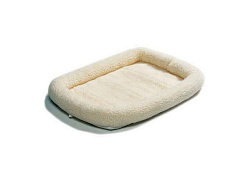 MidWest Quiet Time Pet Bed Лежанка Мидвест Флисовая Белая 24") 60х45 см