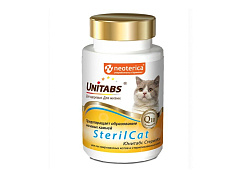 Unitabs SterilCat с Q10 Витаминно-минеральный комплекс Юнитабс для Кастрированных котов и Стерилизованных кошек 120 таб
