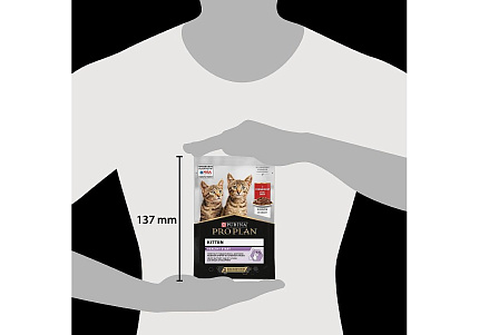 PRO PLAN KITTEN Влажный корм Паучи ПРО ПЛАН для котят с говядиной в соусе (цена за упаковку) 85г х 26шт