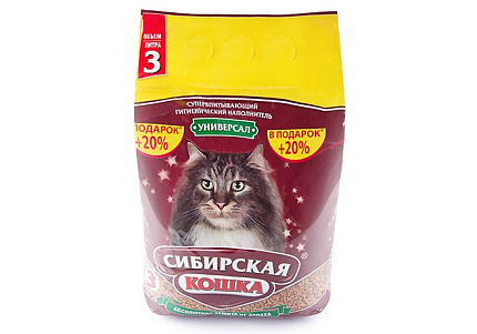 Сибирская Кошка Наполнитель для кошачьего туалета Универсал 3 л