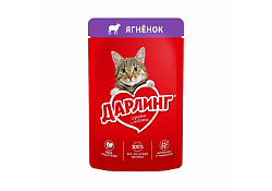 Дарлинг Влажный корм Паучи для взрослых кошек Ягнёнок в подливе (цена за упаковку) 75г х 26шт