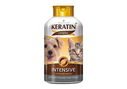 Rolf Club Keratin+ Intensive Питательный шампунь Рольф Клуб Кератин+ для собак и кошек Жесткошерстных пород 400 мл