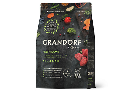 Grandorf Fresh Adult Maxi Lamb & Sweet Potato Сухой Беззерновой корм Грандорф для взрослых собак Крупных пород Ягненок батат 10 кг