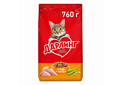 Дарлинг Сухой корм для взрослых кошек Птица и Овощи 760 г