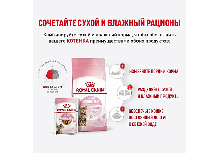 Royal Canin Kitten Sterilised Влажный корм (Консервы-Паучи) Роял Канин Киттен Стерилайзд для Стерилизованных Котят в возрасте от 6 до 12 месяцев в Соусе (цена за упаковку) 85г х 28шт