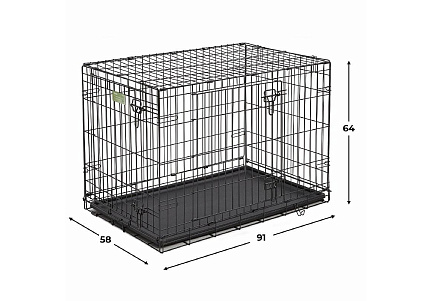 MidWest iCrate Double Door Dog Crate Клетка Мидвест 2 двери Черная 36")91х58х64h см