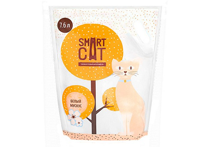 Smart Cat Наполнитель Смарт Кэт для кошек Силикагелевый аромат Белый мускус 7,6 л (3,32 кг)