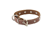 Homepet Ошейник Хоумпет для собак Кожаный с украшениями простроченный Коричневый 20 мм/32-42 см