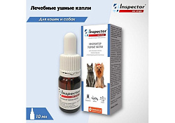 Inspector Ear Drops Ушные капли Инспектор для собак и кошек для лечения Отитов 10 мл