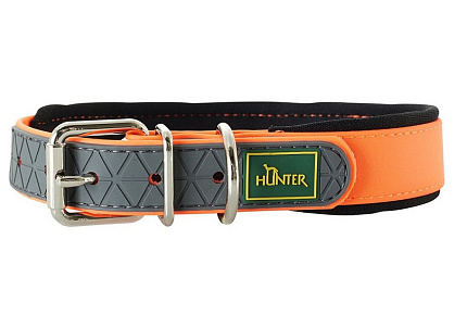 Hunter Convenience Comfort Ошейник Хантер для собак биотановый мягкая горловина неон Оранжевый 55 (42-50)/2,5см