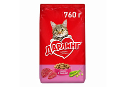 Дарлинг Сухой корм для взрослых кошек Мясо и Овощи 760 г