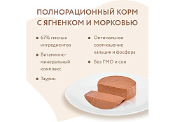 Мнямс Delicatesse Влажный корм Консервы для кошек Паштет по-валлийски Ягненок с морковью (цена за упаковку) 100г х 16шт