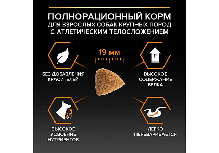 PRO PLAN OPTI BALANCE Сухой корм ПРО ПЛАН для взрослых собак крупных пород с атлетическим телосложением с курицей 14 кг