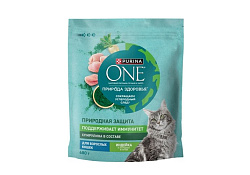 PURINA ONE SUPERFOOD Сухой корм Пурина УАН для взрослых кошек с индейкой и спирулиной 680 г