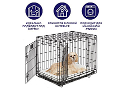 MidWest Quiet Time Pet Bed Лежанка Мидвест Флисовая Белая 22") 53х33 см
