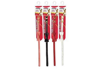 Camon Ошейник Камон для собак и кошек из Искусственной кожи с бантом 10 х 280 мм Белый