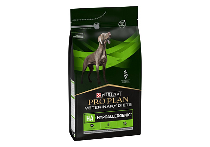 PRO PLAN VETERINARY DIETS HA HYPOALLERGENIC Сухой корм ПРО ПЛАН Ветеринарная диета для взрослых собак для снижения пищевой непереносимости ингредиентов и питательных веществ 3 кг
