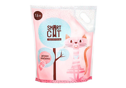 Smart Cat Наполнитель Смарт Кэт для кошек Силикагелевый аромат Детской присыпки 7,6 л (3,32 кг)