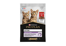 PRO PLAN KITTEN Влажный корм Паучи ПРО ПЛАН для котят с говядиной в соусе (цена за упаковку) 85г х 26шт