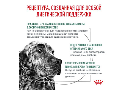 Royal Canin Diabetic Canine DC37 Ветеринарный сухой корм Роял Канин Диабетик для собак Сахарный диабет 12 кг