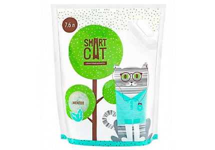 Smart Cat Наполнитель Смарт Кэт для кошек Силикагелевый аромат Ментола 7,6 л (3,32 кг)