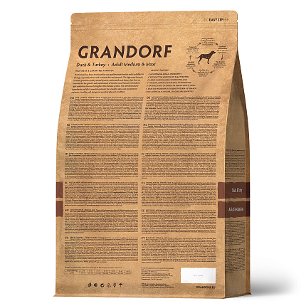 GRANDORF DOG Duck&Turkey MED&MAXI (утка с индейкой для собак средних и крупных пород) 10 кг.