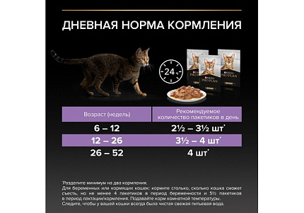 PRO PLAN HEALTHY START Влажный корм Паучи ПРО ПЛАН для котят, беременных и кормящих кошек кусочки с лососем в соусе (цена за упаковку) 85г х 26шт