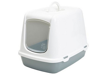Savic Osсar Туалет Савик для кошек Закрытый с Дверцей 50 х 37 х 39 см Белый/Светло-серый