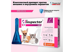 Inspector Мини Капли Инспектор от Внешних и Внутренних паразитов для кошек и собак весом от 0,5 до 2 кг 1 шт