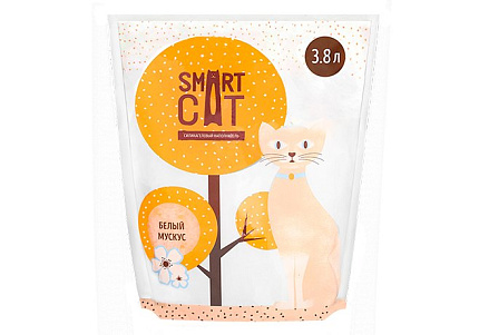 Smart Cat Наполнитель Смарт Кэт для кошек Силикагелевый аромат Белый мускус 3,8 л (1,66 кг)