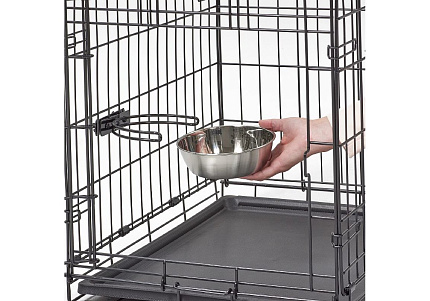 MidWest Snapy Fit Stainless Steel Миска Мидвест для клеток и вольеров Нержавеющая сталь 600 мл