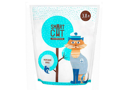 Smart Cat Наполнитель Смарт Кэт для кошек Силикагелевый аромат Морской бриз 3,8 л (1,66 кг)