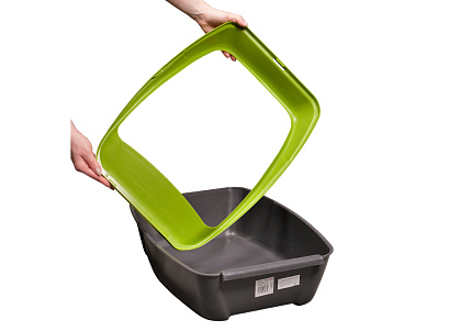 MPS Virgo МПС туалет-лоток с рамкой Цвета: серый с салатовым бортом, серый с голубым бортом (указывайте цвет в комментарии к заказу) 52х39х20 см