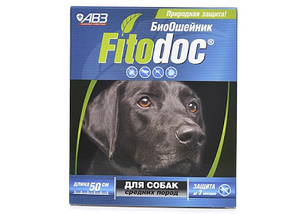 Fitodoc БиоОшейник Фитодок для собак Средних пород Репеллентный от блох до 3 месяцев и клещей до 5 недель на основе эфирных масел 50 см
