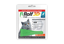 Rolf Club 3D Капли Рольф Клуб от Клещей и Блох для кошек весом от 4 до 8 кг 1 х 3 шт